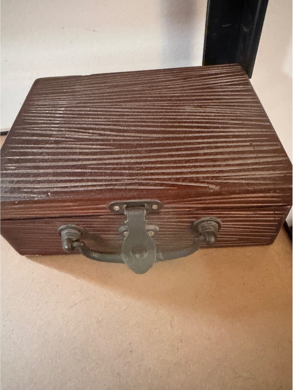 Brown striped storage box